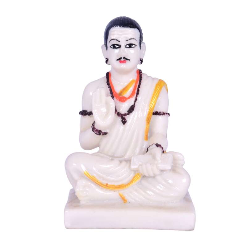 Lord Basaveshwara Basavanna Basav Idol White (ಬಸವೇಶ್ವರ 401) (Marble Dust)