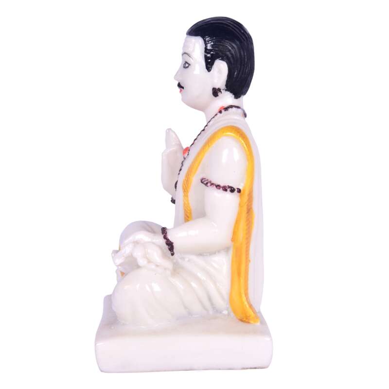 Lord Basaveshwara Basavanna Basav Idol White (ಬಸವೇಶ್ವರ 401) (Marble Dust) - Image 3