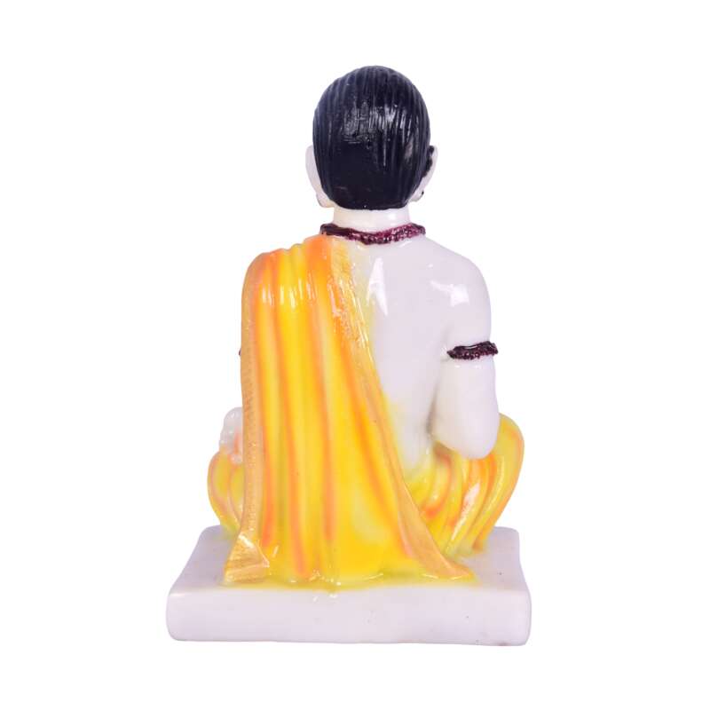 Lord Basaveshwara Basavanna Basav Idol Orange (ಬಸವೇಶ್ವರ 402)(Marble Dust Orange) - Image 2