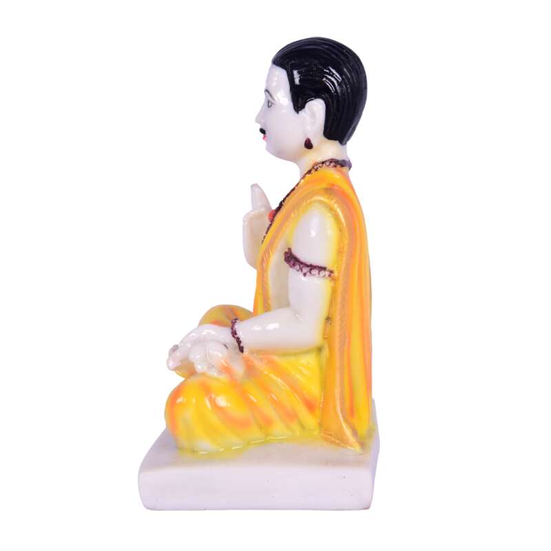 Lord Basaveshwara Basavanna Basav Idol Orange (ಬಸವೇಶ್ವರ 402)(Marble Dust Orange) - Image 3