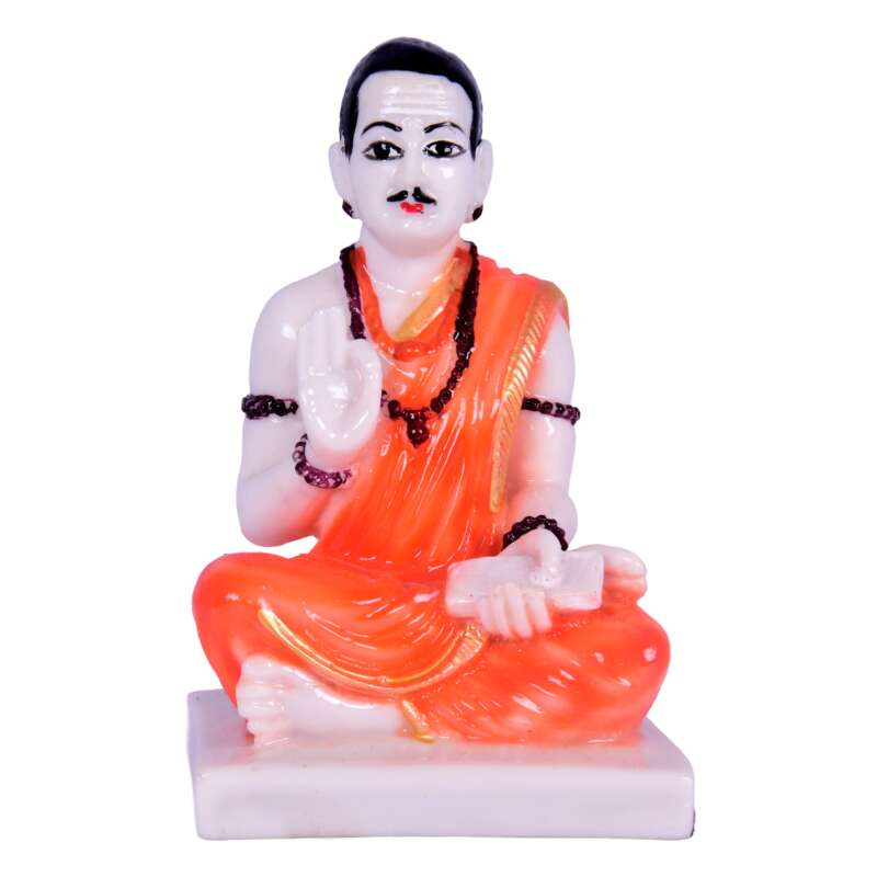 Lord Basaveshwara Basavanna Basav Idol Red (ಬಸವೇಶ್ವರ 403)(Marble Dust Red)