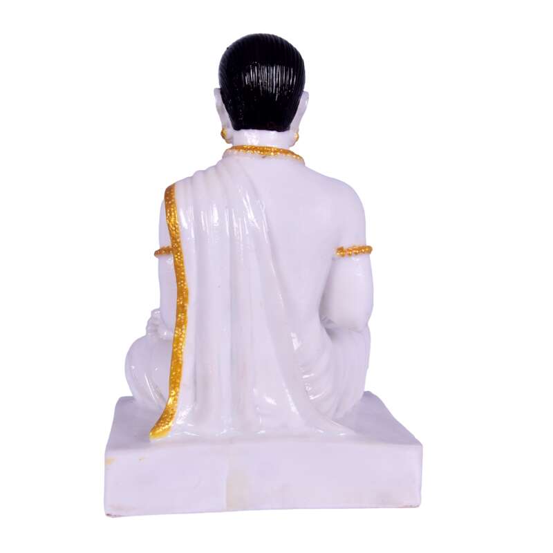 Lord Basaveshwara Basavanna Basav Idol (ಬಸವೇಶ್ವರ 1101)(Marble Dust White) - Image 2