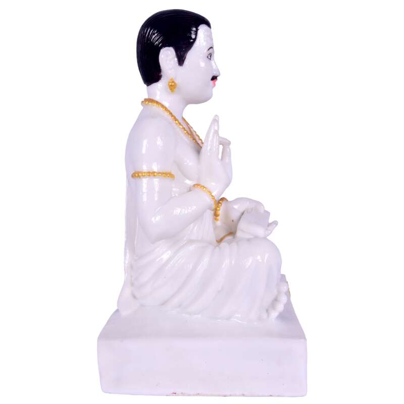 Lord Basaveshwara Basavanna Basav Idol (ಬಸವೇಶ್ವರ 1101)(Marble Dust White) - Image 3