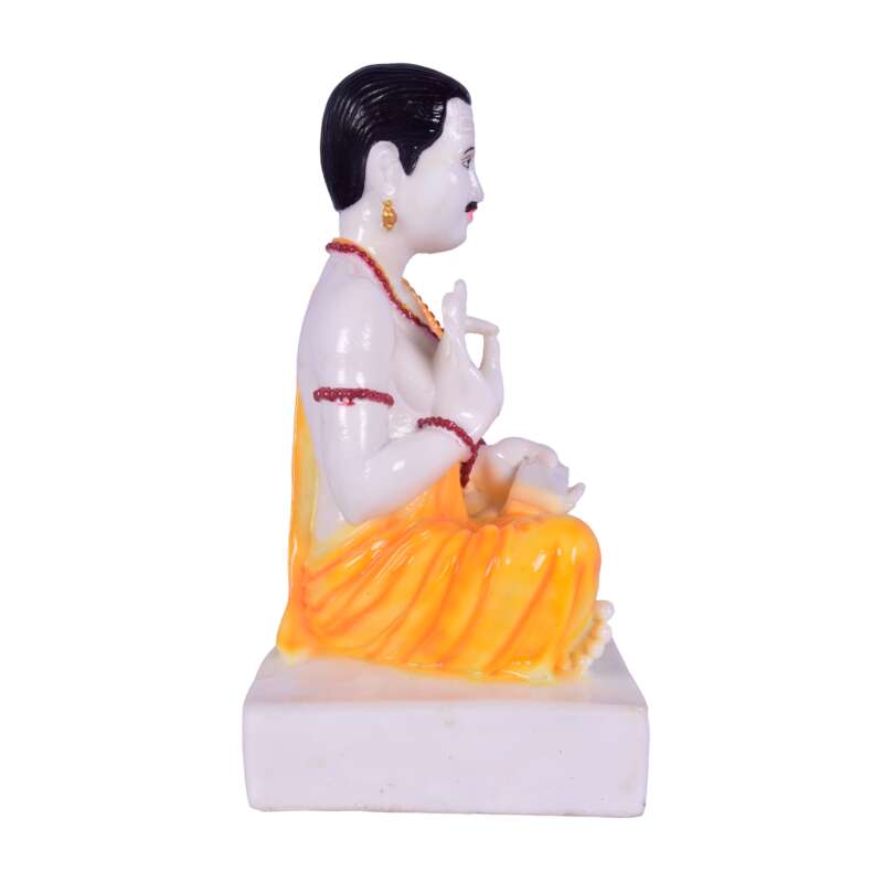 Lord Basaveshwara Basavanna Basav Idol Orange (ಬಸವೇಶ್ವರ 1102)(Marble Dust) - Image 8