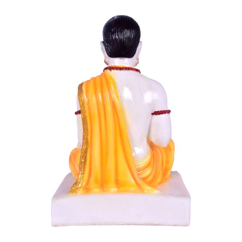 Lord Basaveshwara Basavanna Basav Idol Yellow (ಬಸವೇಶ್ವರ 1103)(Marble Dust ) - Image 3