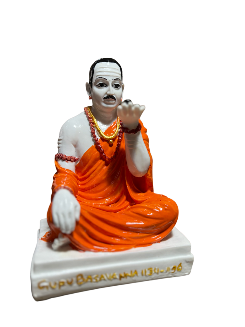 Lord Basaveshwara Basavanna Basav Idol White (ಬಸವೇಶ್ವರ 501)(Marble Dust) - Image 4