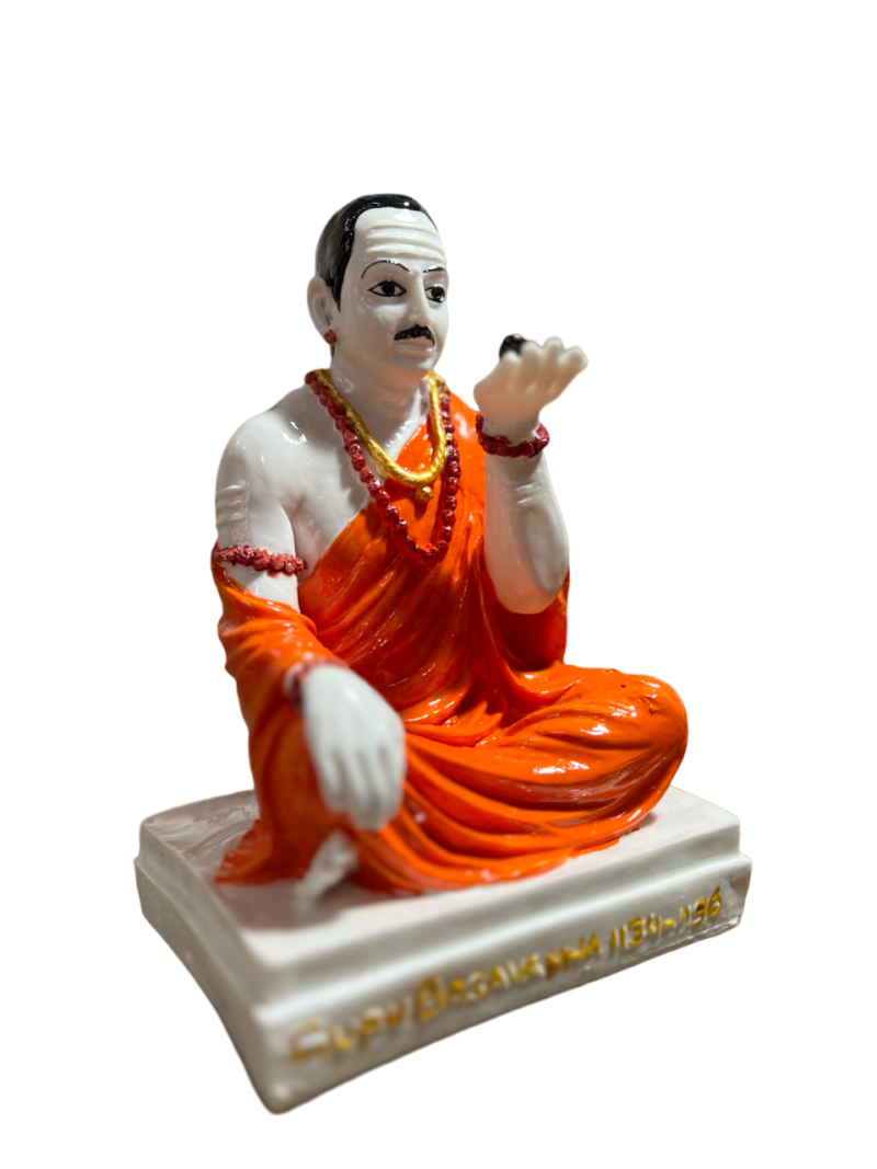 Lord Basaveshwara Basavanna Basav Idol White (ಬಸವೇಶ್ವರ 501)(Marble Dust) - Image 5