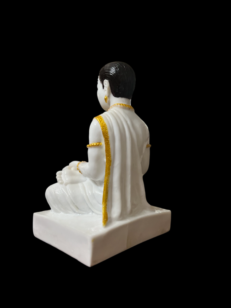 Lord Basaveshwara Basavanna Basav Idol (ಬಸವೇಶ್ವರ 1101)(Marble Dust White) - Image 5