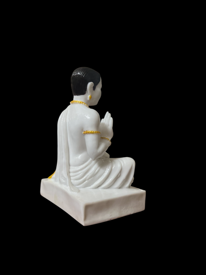 Lord Basaveshwara Basavanna Basav Idol (ಬಸವೇಶ್ವರ 1101)(Marble Dust White) - Image 6