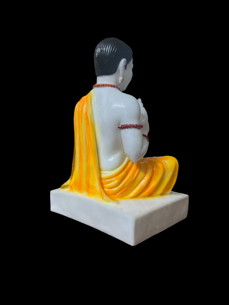 Lord Basaveshwara Basavanna Basav Idol Orange (ಬಸವೇಶ್ವರ 1102)(Marble Dust) - Image 4