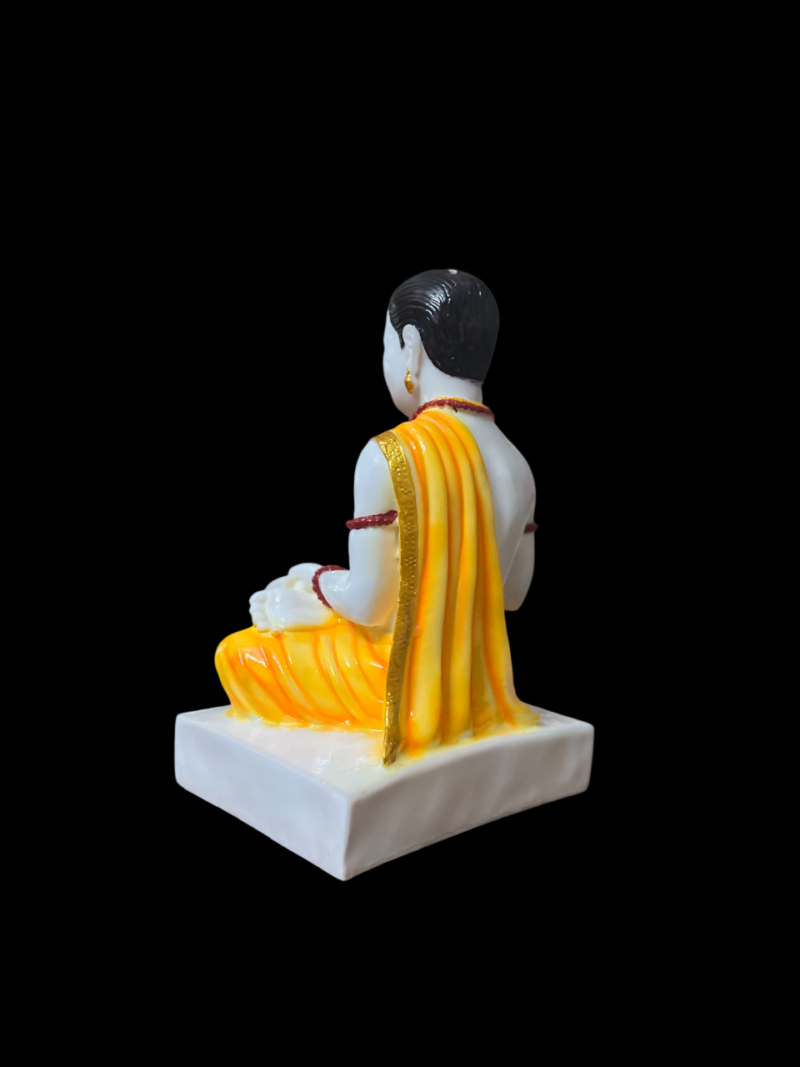 Lord Basaveshwara Basavanna Basav Idol Orange (ಬಸವೇಶ್ವರ 1102)(Marble Dust) - Image 3
