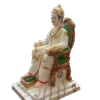 Lord Basaveshwara Basavanna Idol White (ಸಿಂಹಾಸನ ಬಸವೇಶ್ವರ 1402)(Marble Dust)